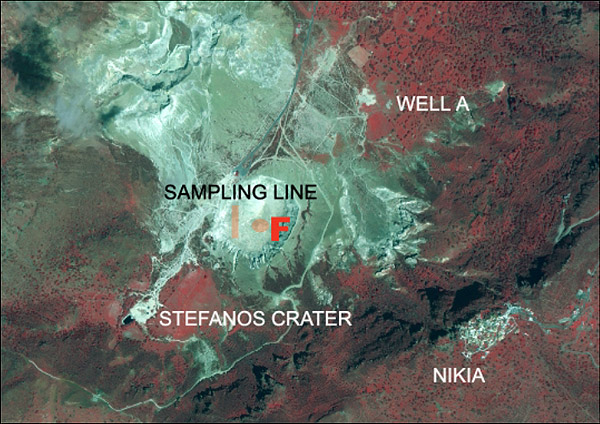 False Color Composite Ortho-IKONOS 2 Image of the Stephanos Crater area